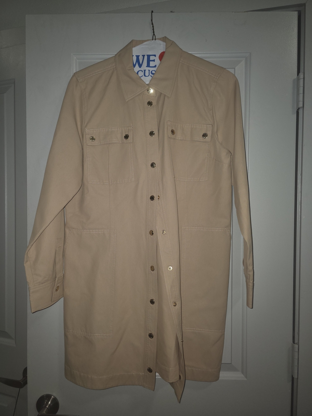 MICHAEL Michael Kors Beige Button-Front Mini Dress